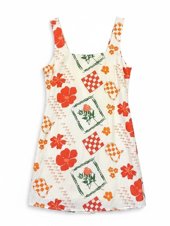 Japna Dresses & Skirts - Japna Stamp Linen-Blend Italian Vacation Mini Dress Women’s Size XL